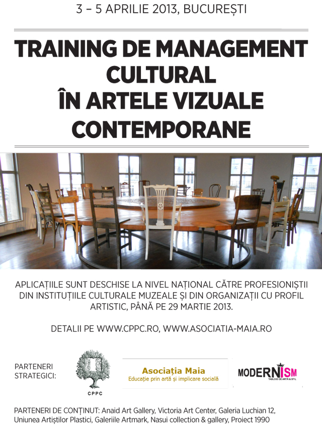 Management cultural în artele vizuale contemporane – pentru profesioniştii din instituţiile culturale muzeale şi din organizaţii cu profil artistic